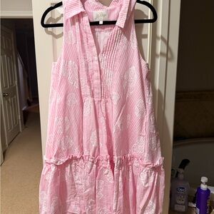 Lilly Pulitzer Pink and White Sleeveless Dress